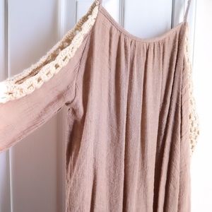 Umgee Tan Crochet Shirt